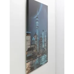Glasbild Night Skyline 90X120Cm