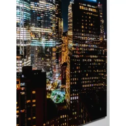 Glasbild Skyline Night 150X100Cm