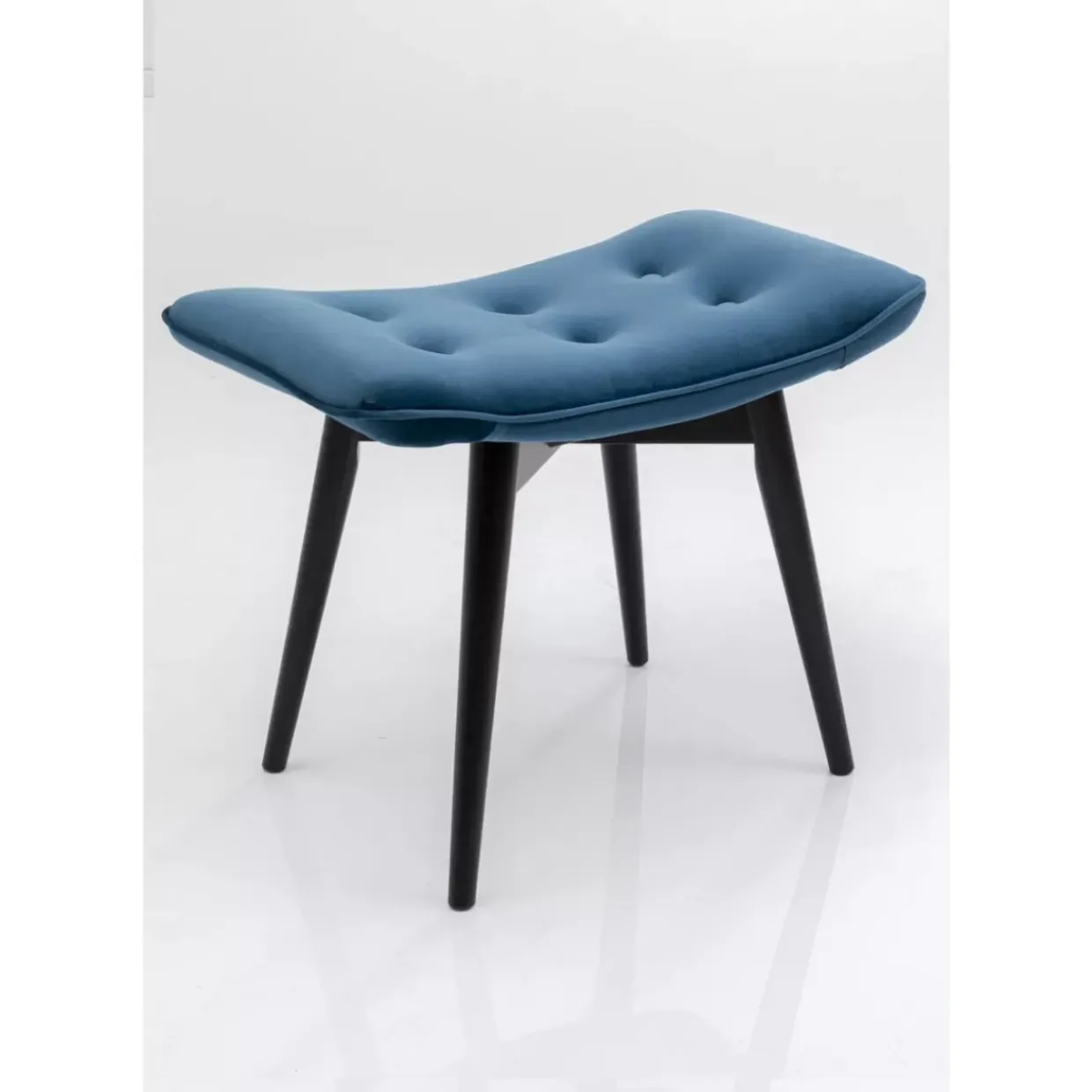 Hocker Black Vicky Velvet Petrol 46X59Cm