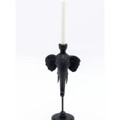 Kerzenständer Elephant Head Schwarz 36Cm
