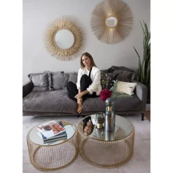 Kissen Ginkgo Beige 28X50Cm