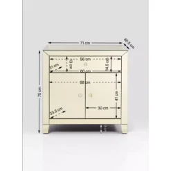 Kommode Luxury Champagne 2-Turig 1 Schub