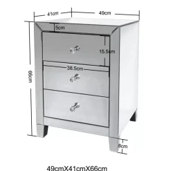 Kommode Schmal Luxury 3 Schube