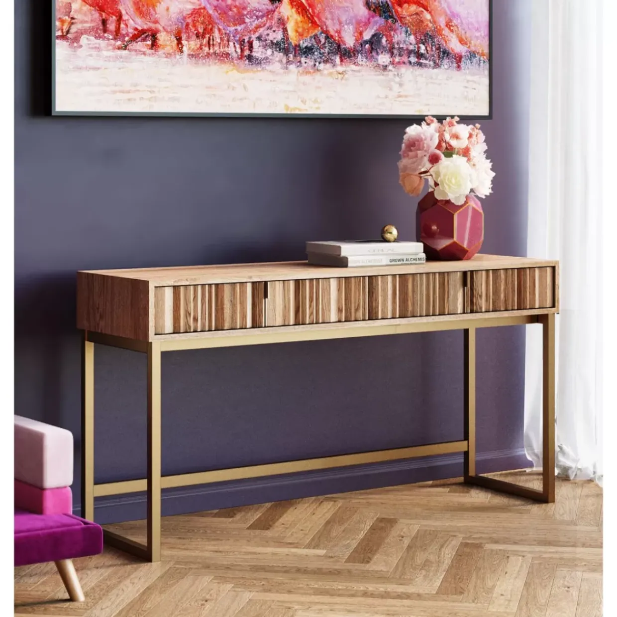 Konsole Concertina Natur 136X40Cm