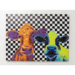 Leinwandbild Colorful Cows 120X90Cm