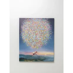 Leinwandbild Flying Elephant At Night 80X100Cm