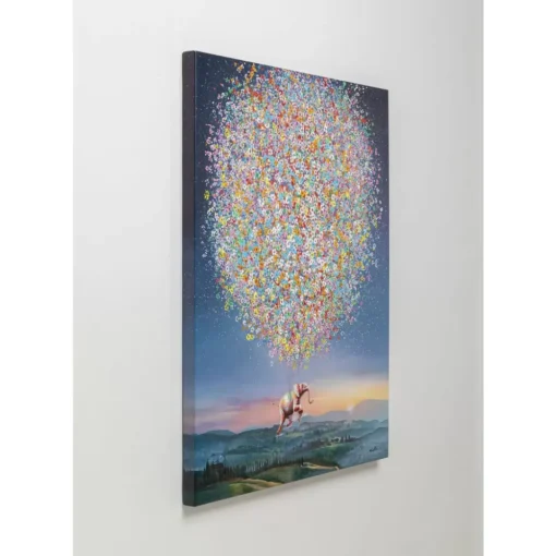 Leinwandbild Flying Elephant At Night 80X100Cm