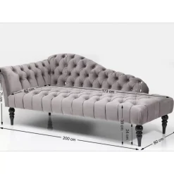 Recamiere Desire Velvet Silbergrau