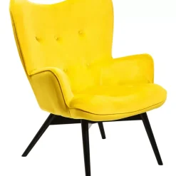 Sessel Black Vicky Velvet Yellow