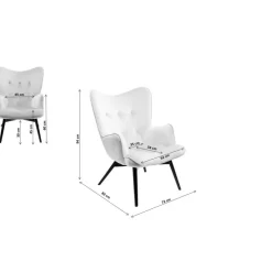 Sessel Black Vicky Velvet Yellow