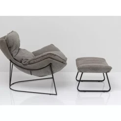 Sessel Mit Hocker Snuggle Grau (2/Tlg)