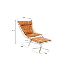 Sessel Mit Hocker Washington Braun