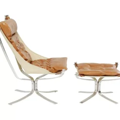 Sessel Mit Hocker Washington Braun