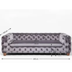 Sofa Desire 3-Sitzer Silbergrau