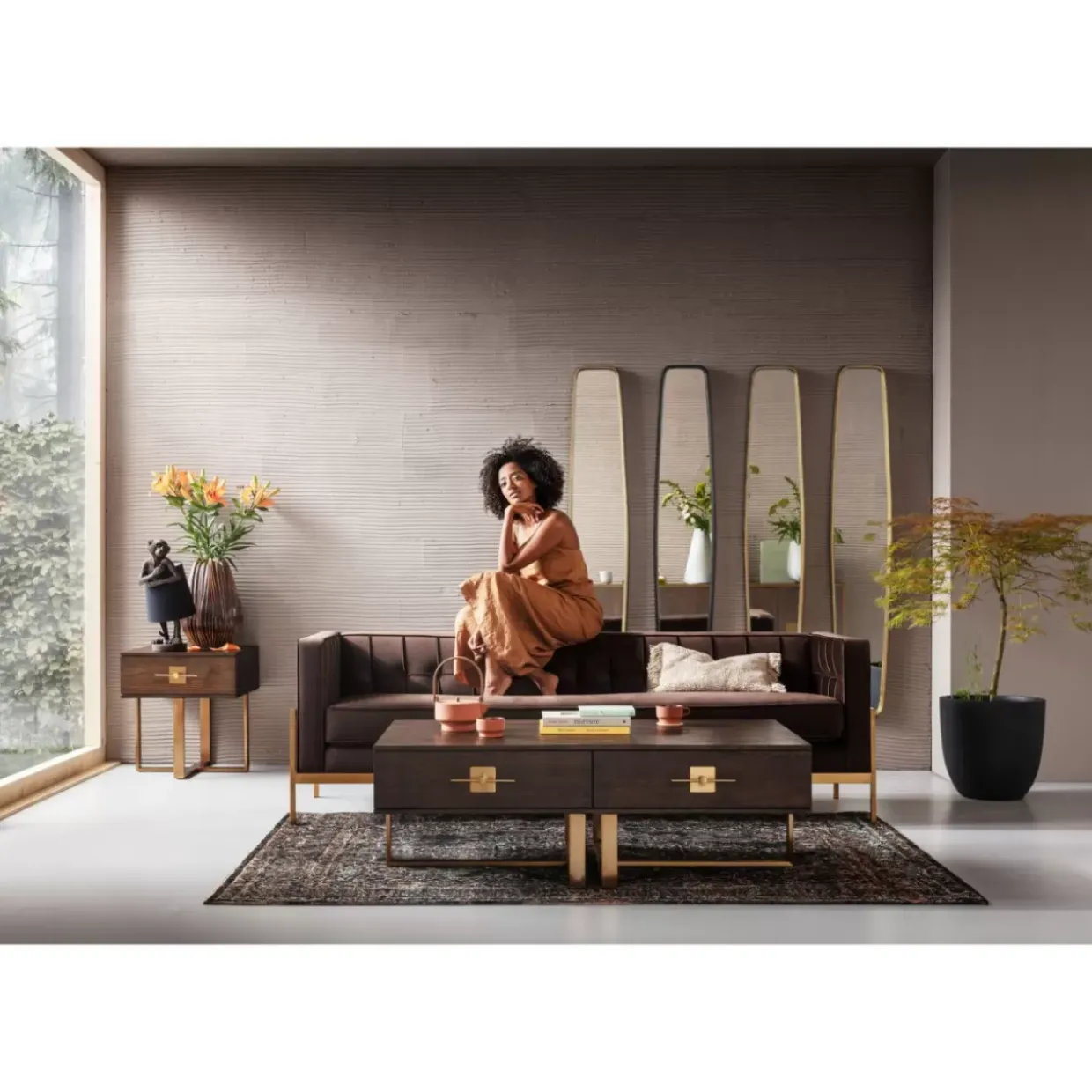 Spiegel Clip Brass 32X177Cm