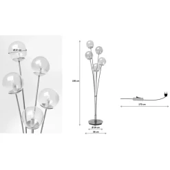 Stehleuchte Five Balls Matt Schwarz