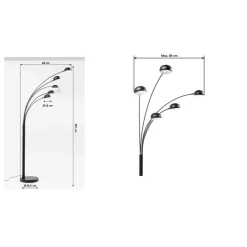 Stehleuchte Five Fingers Schwarz Matt