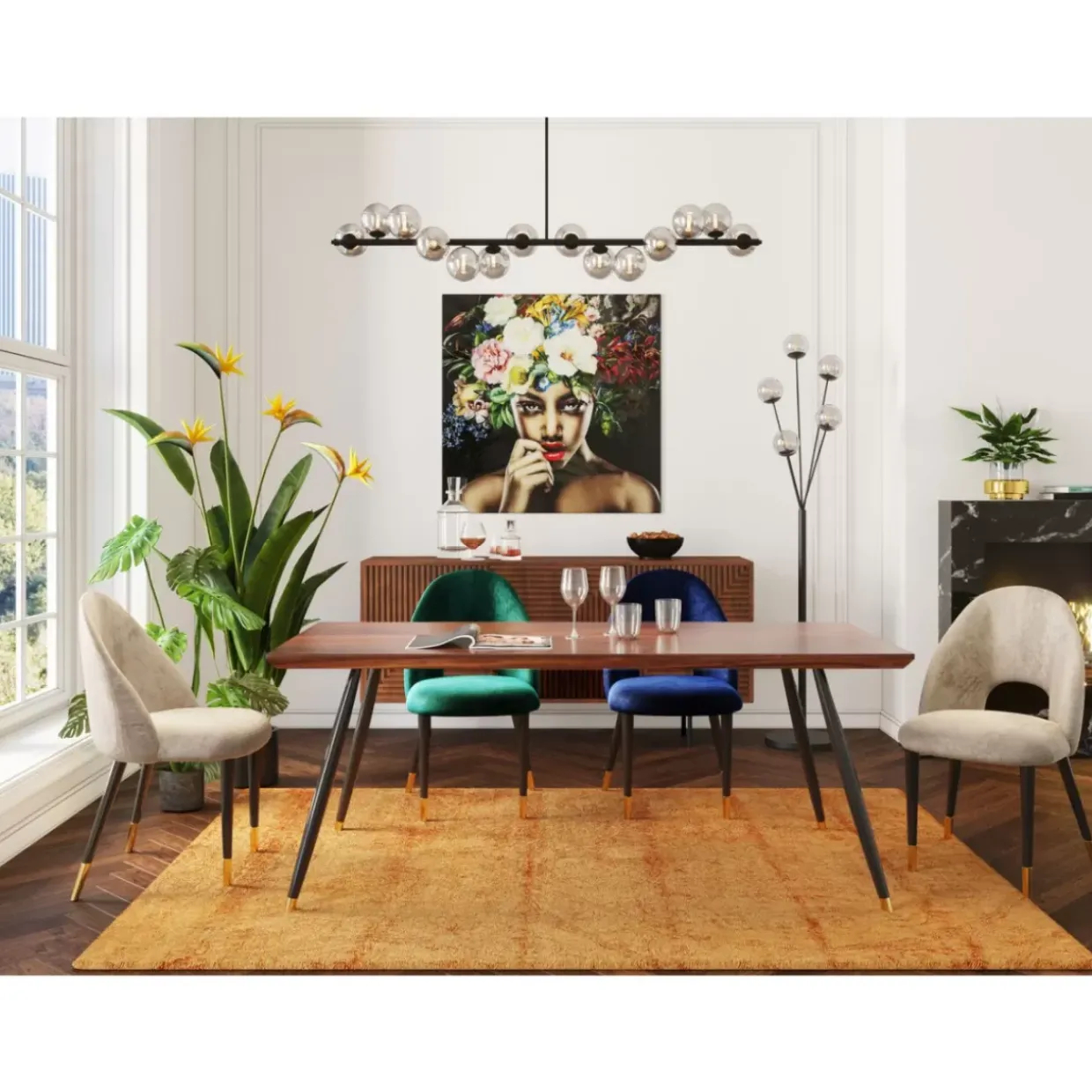 Stuhl Iris Velvet Grun