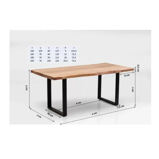 Tisch Harmony Dunkel Silber 160X80