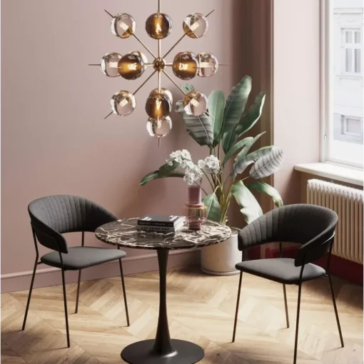 Tisch Schickeria Marmor Schwarz O80Cm