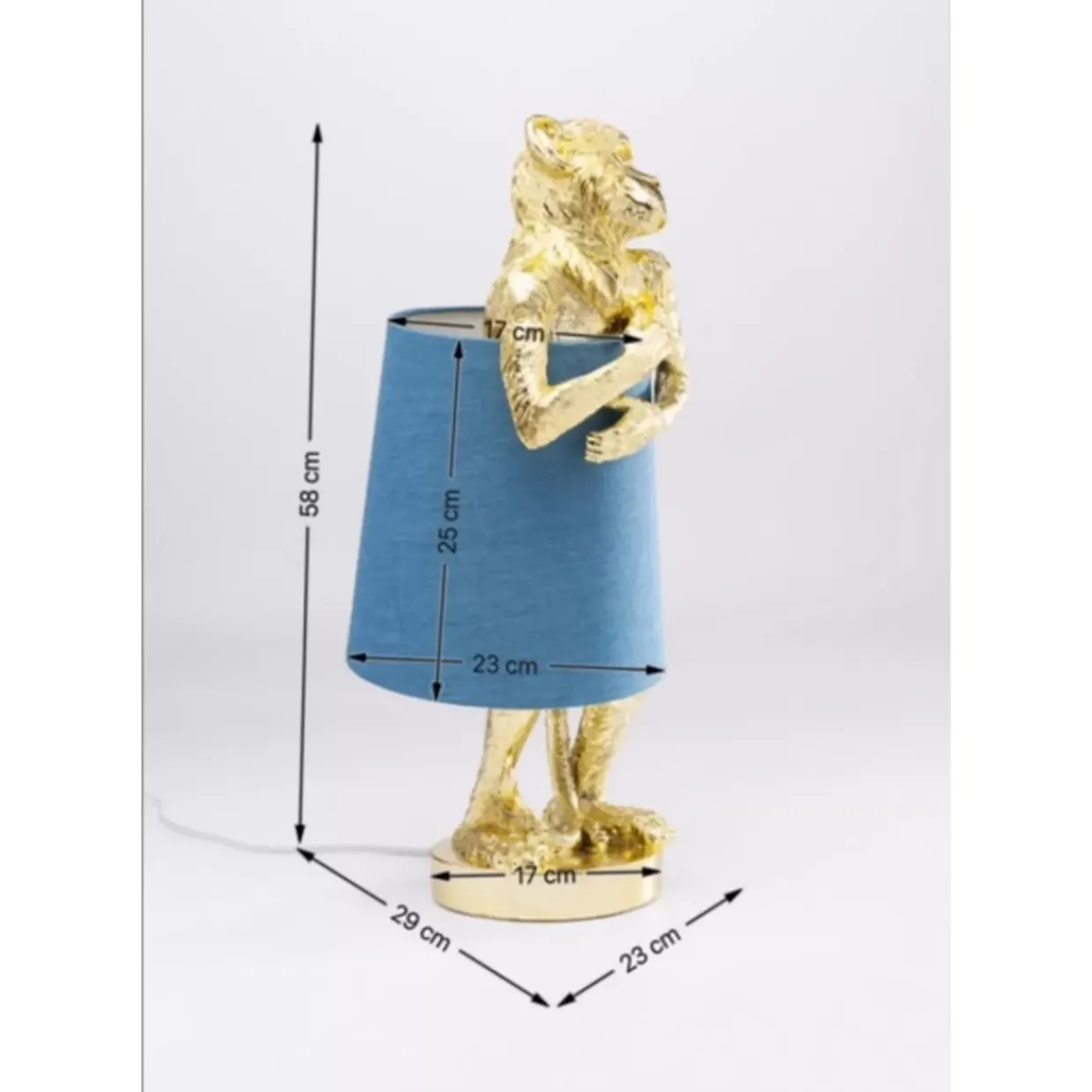 Tischleuchte Animal Monkey Gold Blau