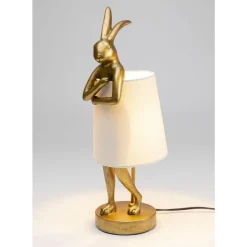 Tischleuchte Animal Rabbit Gold/Weis 50Cm