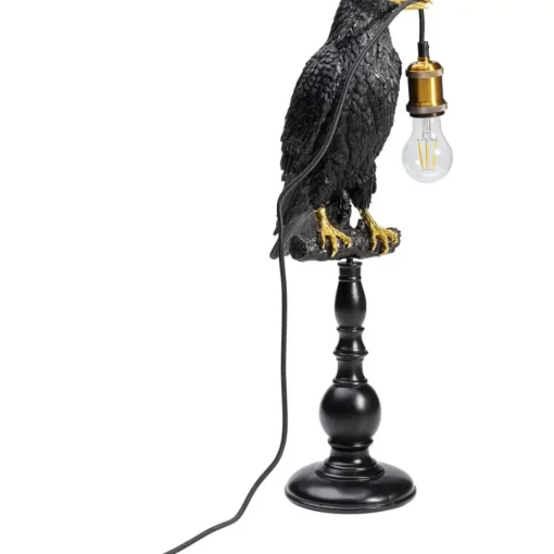 Tischleuchte Animal Sitting Crow Matt Schwarz