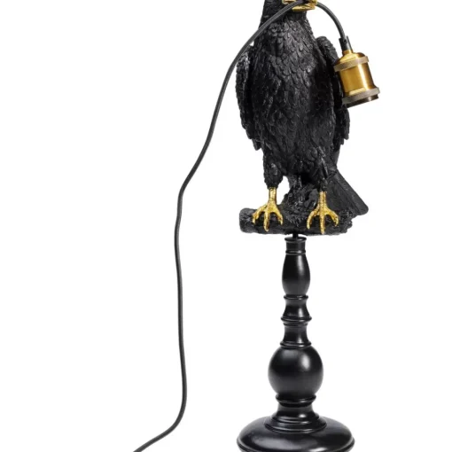 Tischleuchte Animal Sitting Crow Matt Schwarz