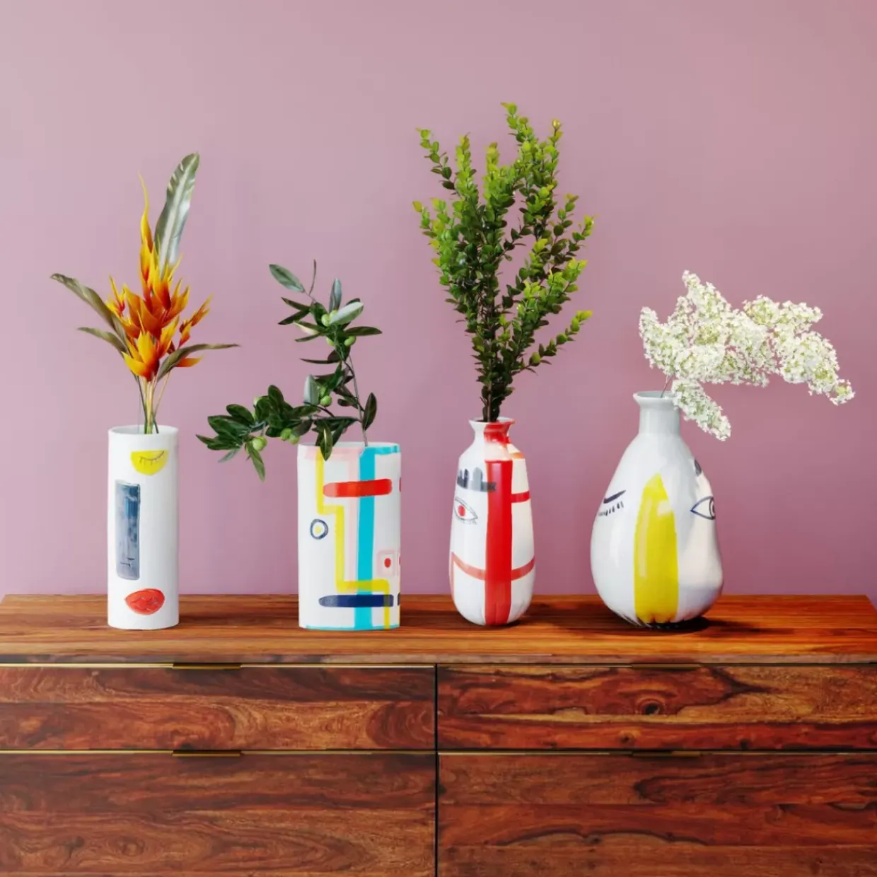 Vase Art Face Colore 33