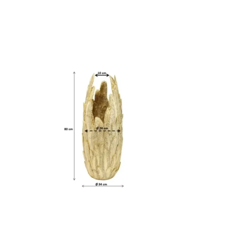 Vase Feathers Gold 80