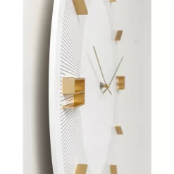 Wanduhr Leonardo Weis/Gold