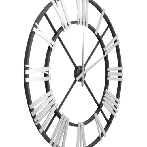 Wanduhr Nevio Silber O95Cm
