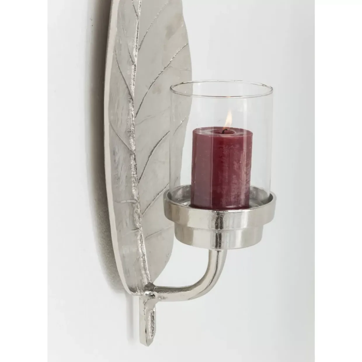 Windlicht Leaf Silber